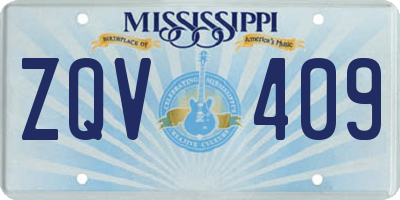 MS license plate ZQV409