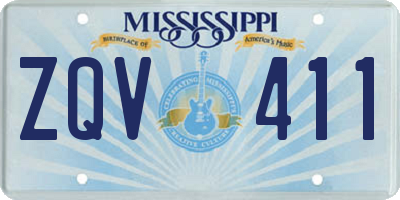 MS license plate ZQV411