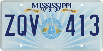 MS license plate ZQV413