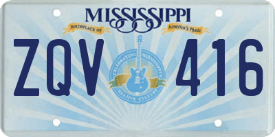 MS license plate ZQV416