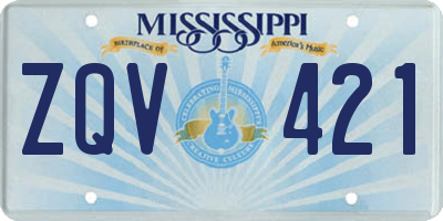 MS license plate ZQV421