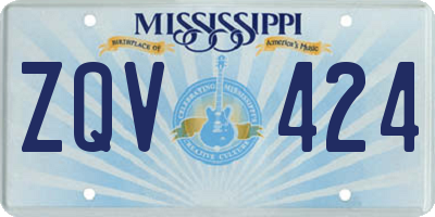 MS license plate ZQV424