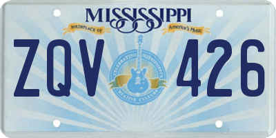 MS license plate ZQV426