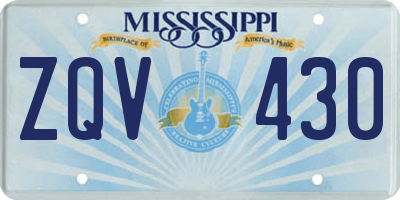 MS license plate ZQV430