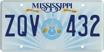 MS license plate ZQV432