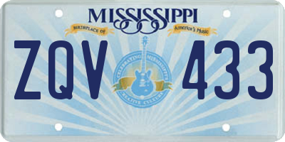 MS license plate ZQV433