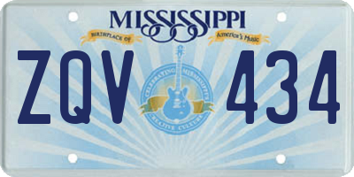MS license plate ZQV434