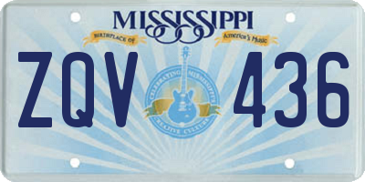 MS license plate ZQV436