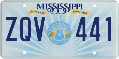 MS license plate ZQV441