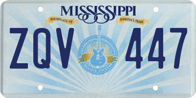 MS license plate ZQV447