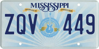 MS license plate ZQV449