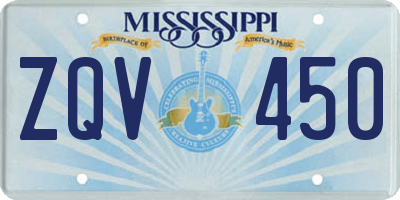 MS license plate ZQV450