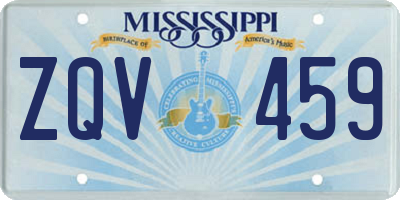 MS license plate ZQV459