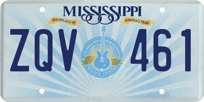 MS license plate ZQV461