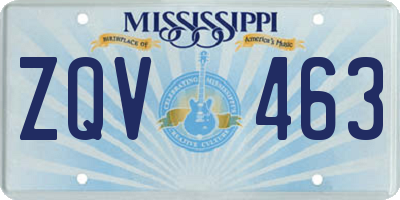 MS license plate ZQV463