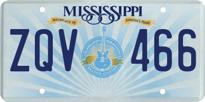 MS license plate ZQV466