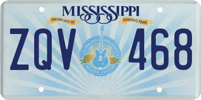 MS license plate ZQV468
