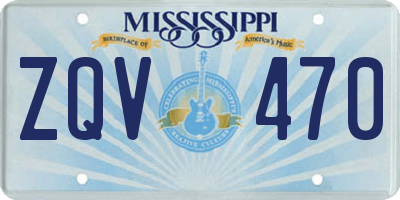 MS license plate ZQV470