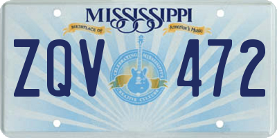 MS license plate ZQV472