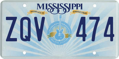 MS license plate ZQV474