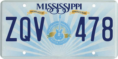 MS license plate ZQV478