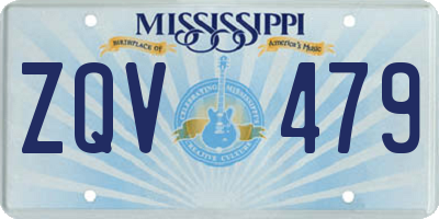 MS license plate ZQV479