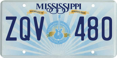 MS license plate ZQV480