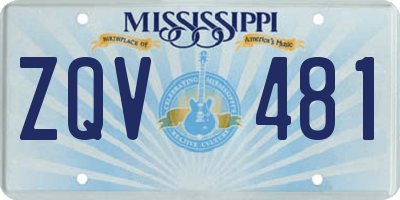 MS license plate ZQV481