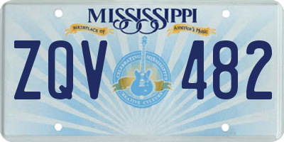 MS license plate ZQV482