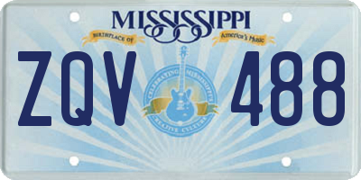 MS license plate ZQV488