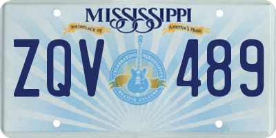 MS license plate ZQV489