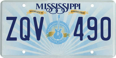MS license plate ZQV490