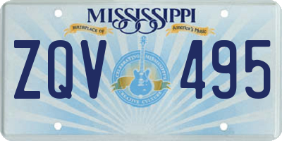 MS license plate ZQV495
