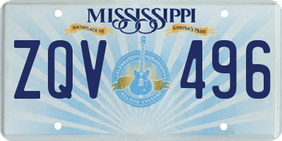 MS license plate ZQV496