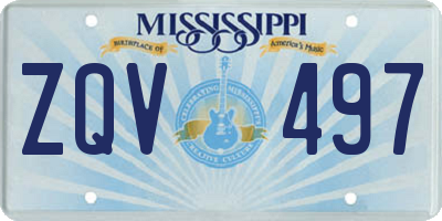 MS license plate ZQV497