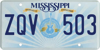 MS license plate ZQV503