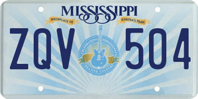 MS license plate ZQV504