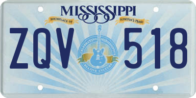 MS license plate ZQV518