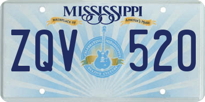 MS license plate ZQV520