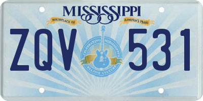 MS license plate ZQV531