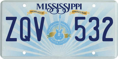 MS license plate ZQV532