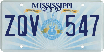 MS license plate ZQV547