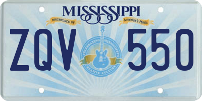 MS license plate ZQV550