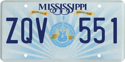 MS license plate ZQV551