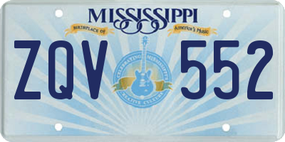 MS license plate ZQV552