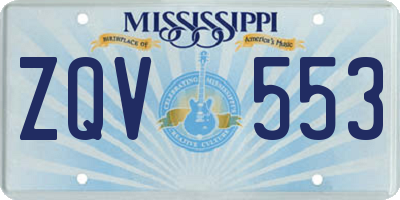 MS license plate ZQV553