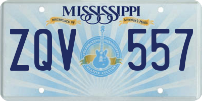 MS license plate ZQV557