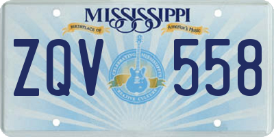 MS license plate ZQV558