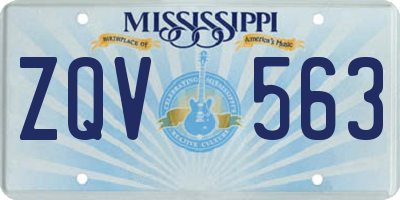MS license plate ZQV563