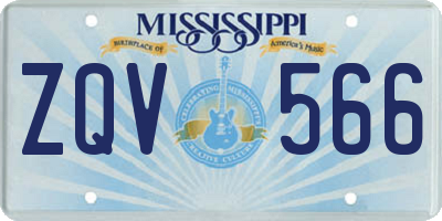 MS license plate ZQV566